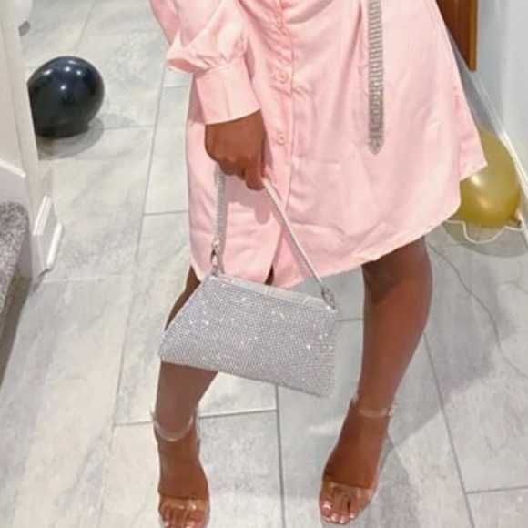 Rhinestone Detail Clutch Bag - Picture 3 of 7